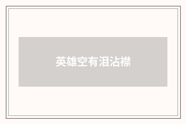 英雄空有泪沾襟