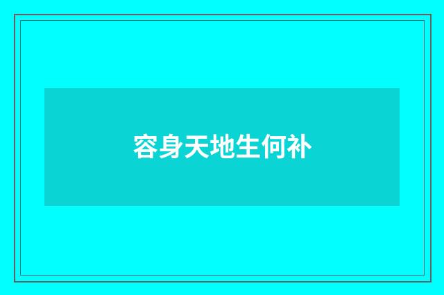 容身天地生何补