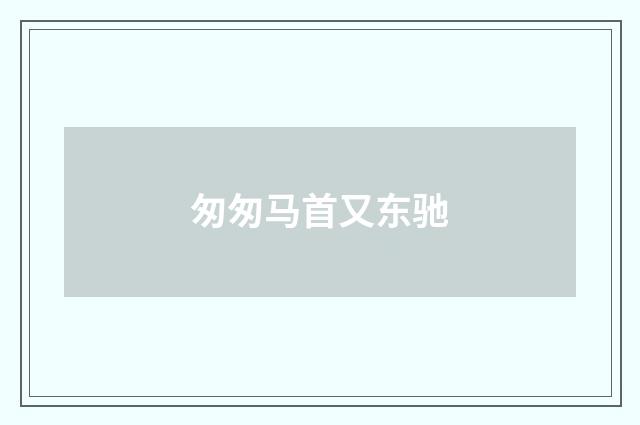 匆匆马首又东驰