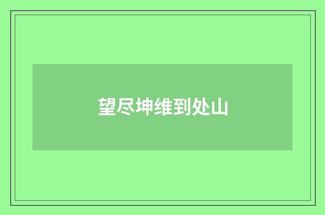 望尽坤维到处山