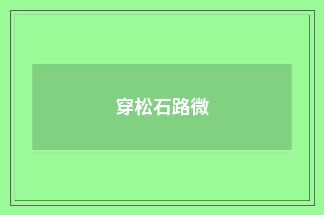穿松石路微
