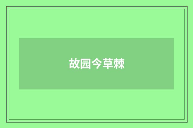 故园今草棘