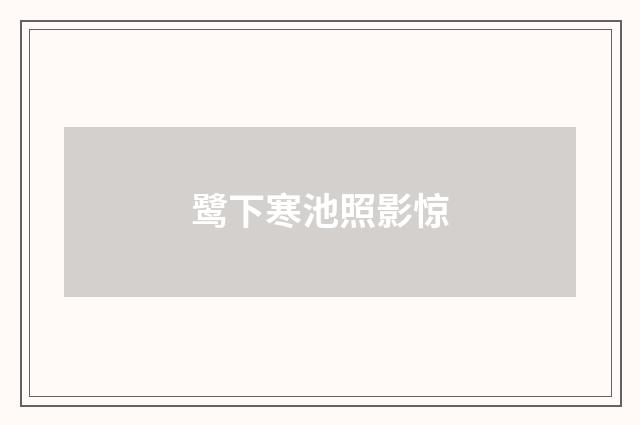 鹭下寒池照影惊
