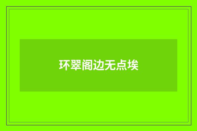 环翠阁边无点埃