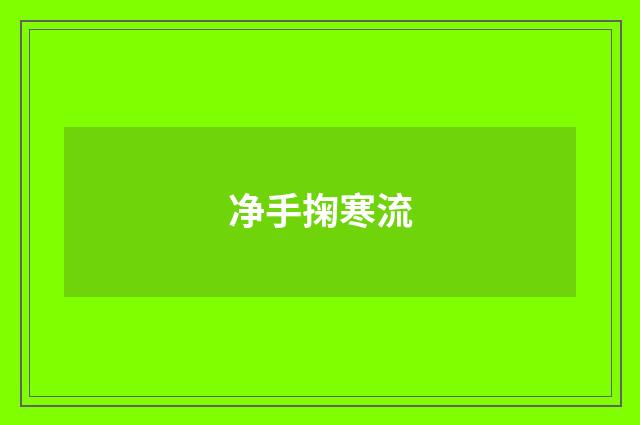 净手掬寒流