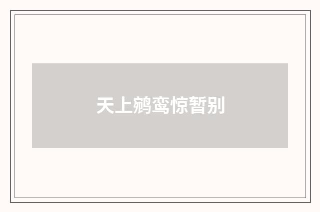 天上鹓鸾惊暂别