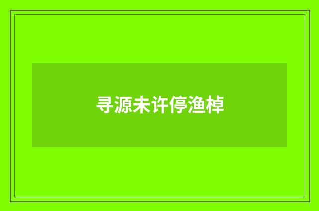 寻源未许停渔棹