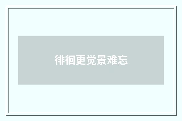 徘徊更觉景难忘