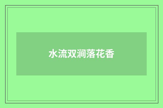 水流双涧落花香