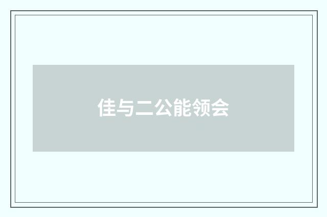 佳与二公能领会