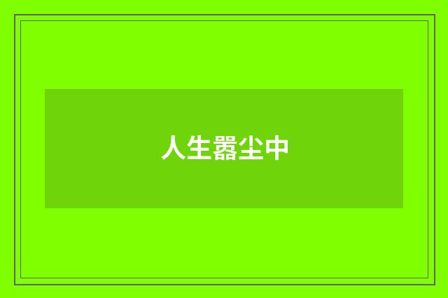人生嚣尘中