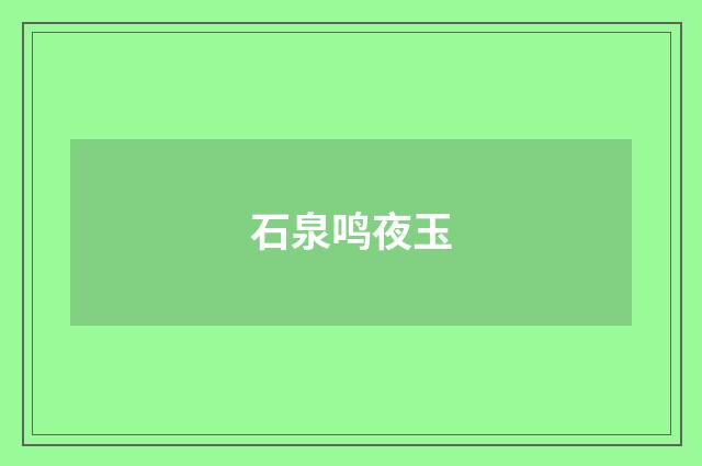 石泉鸣夜玉