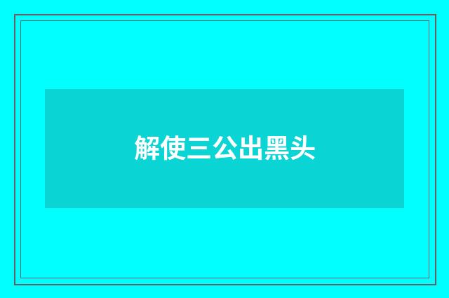 解使三公出黑头
