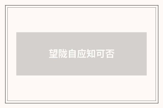 望陇自应知可否