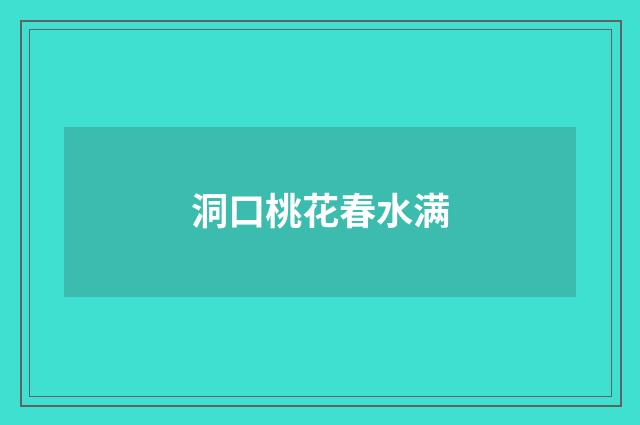 洞口桃花春水满