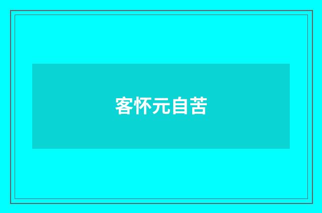 客怀元自苦