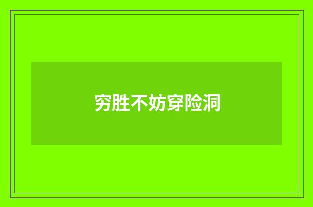 穷胜不妨穿险洞