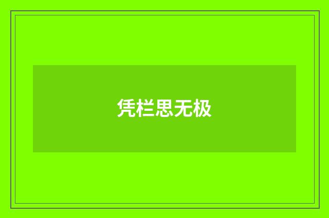 凭栏思无极