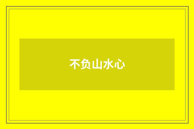 不负山水心