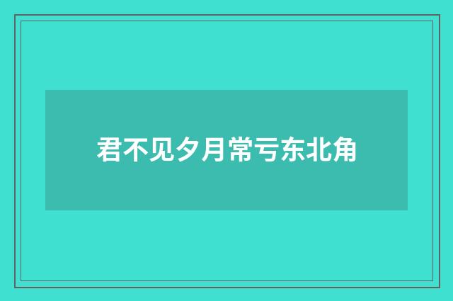 君不见夕月常亏东北角