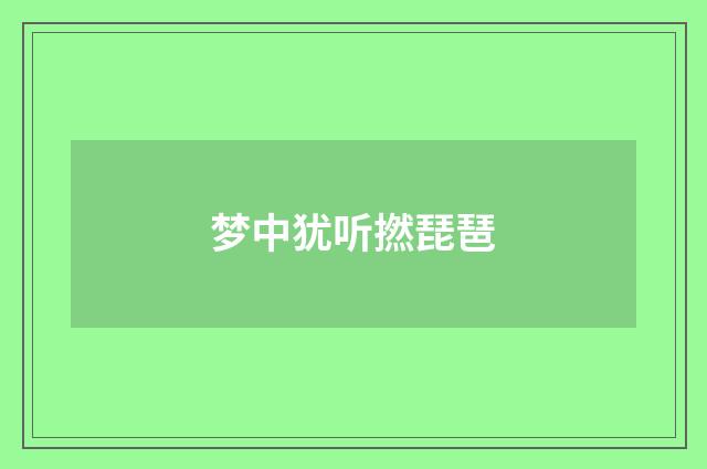梦中犹听撚琵琶