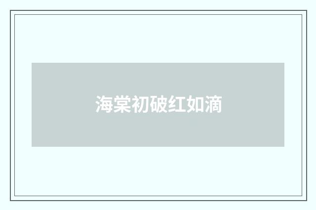 海棠初破红如滴
