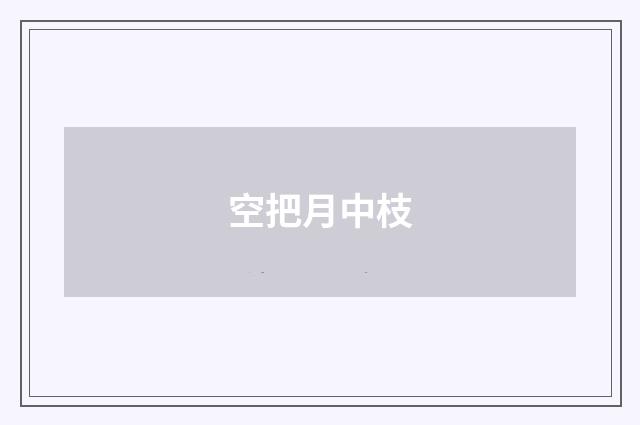 空把月中枝