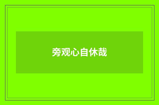 旁观心自休哉