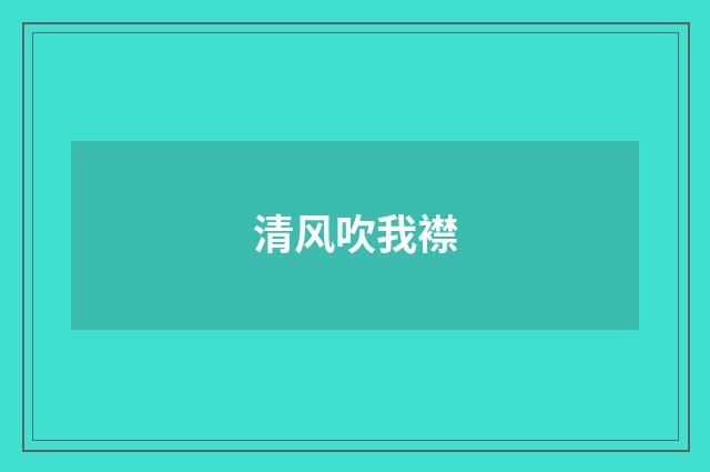 清风吹我襟