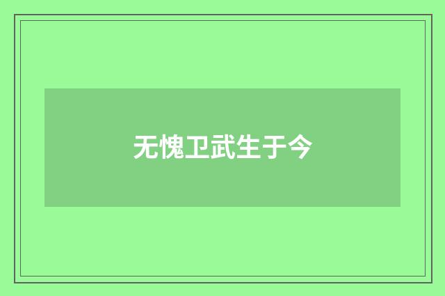 无愧卫武生于今