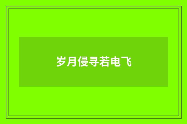 岁月侵寻若电飞