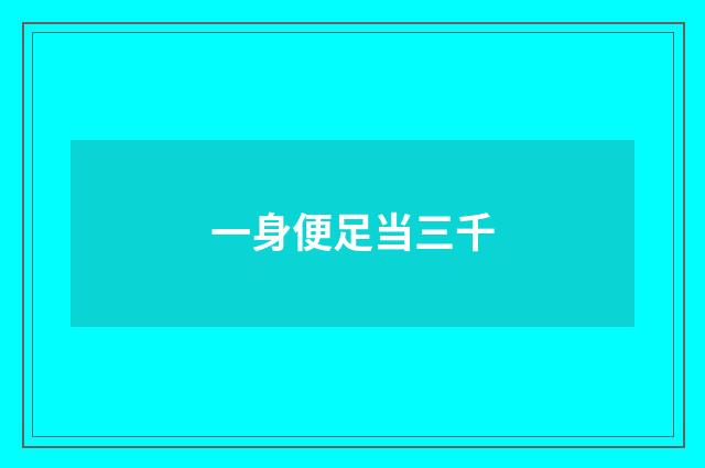 一身便足当三千