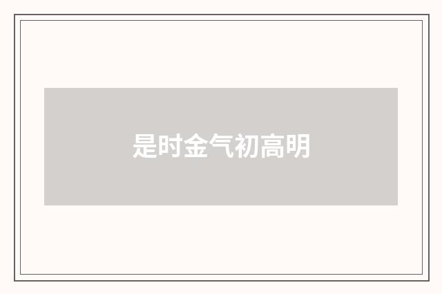 是时金气初高明