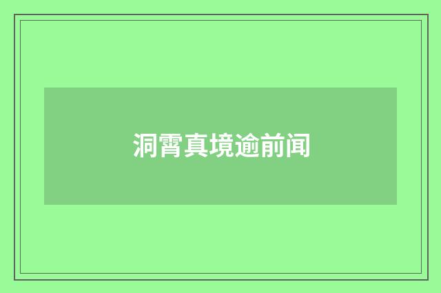 洞霄真境逾前闻