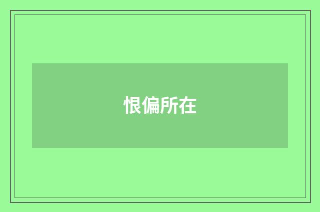 恨偏所在