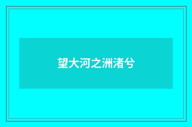 望大河之洲渚兮
