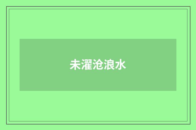 未濯沧浪水