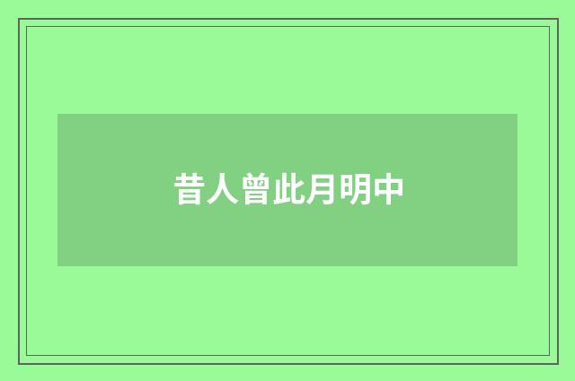 昔人曾此月明中