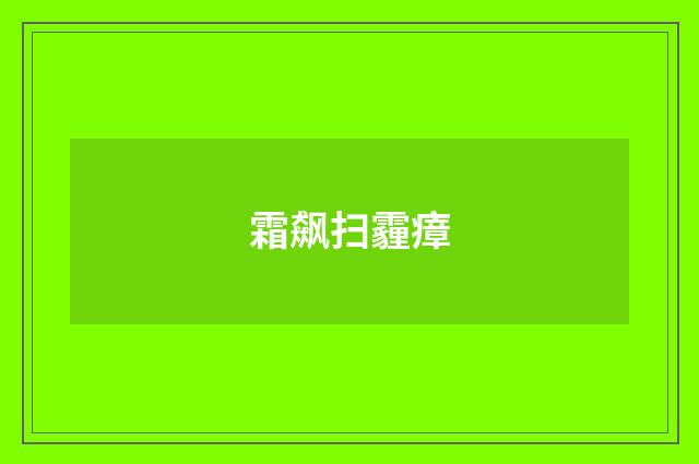 霜飙扫霾瘴