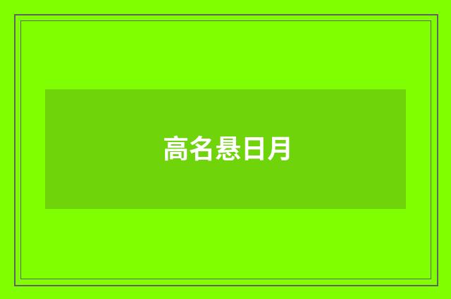高名悬日月