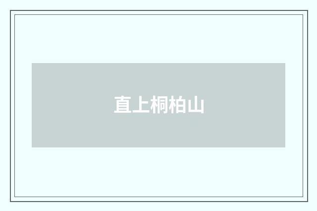 直上桐柏山