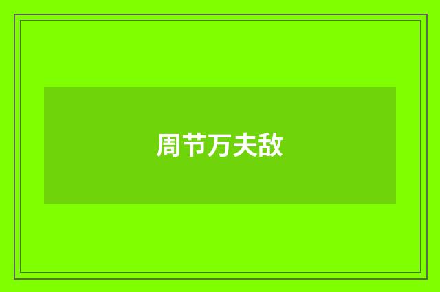 周节万夫敌