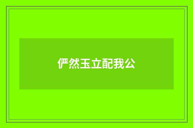 俨然玉立配我公
