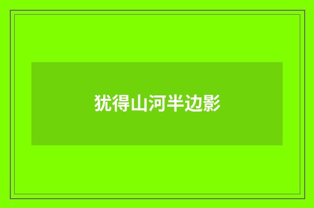 犹得山河半边影