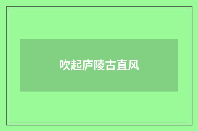 吹起庐陵古直风