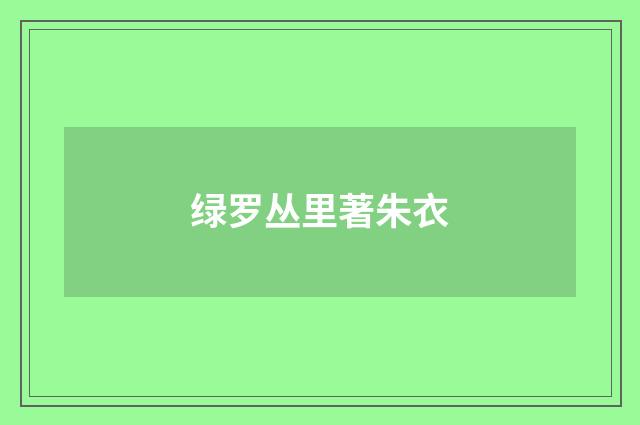 绿罗丛里著朱衣