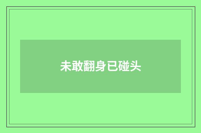 未敢翻身已碰头
