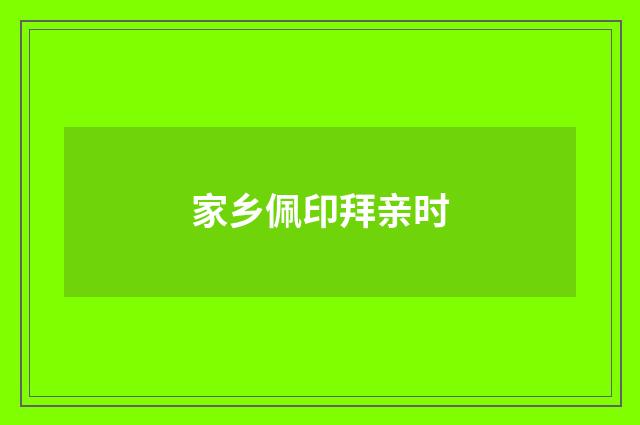 家乡佩印拜亲时
