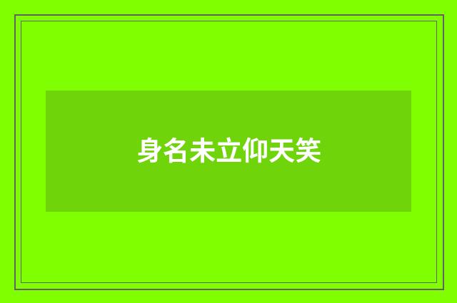 身名未立仰天笑