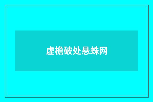 虚檐破处悬蛛网